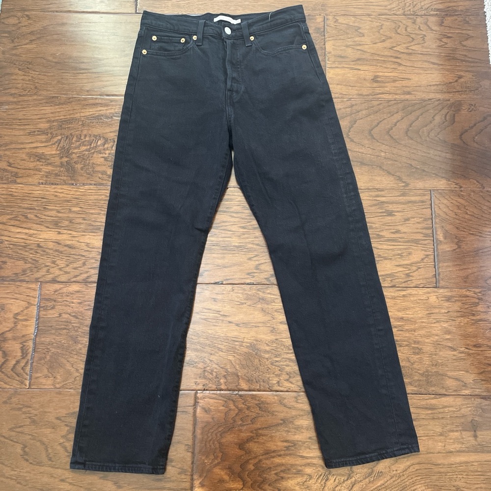 Black Straight-Leg Jeans
